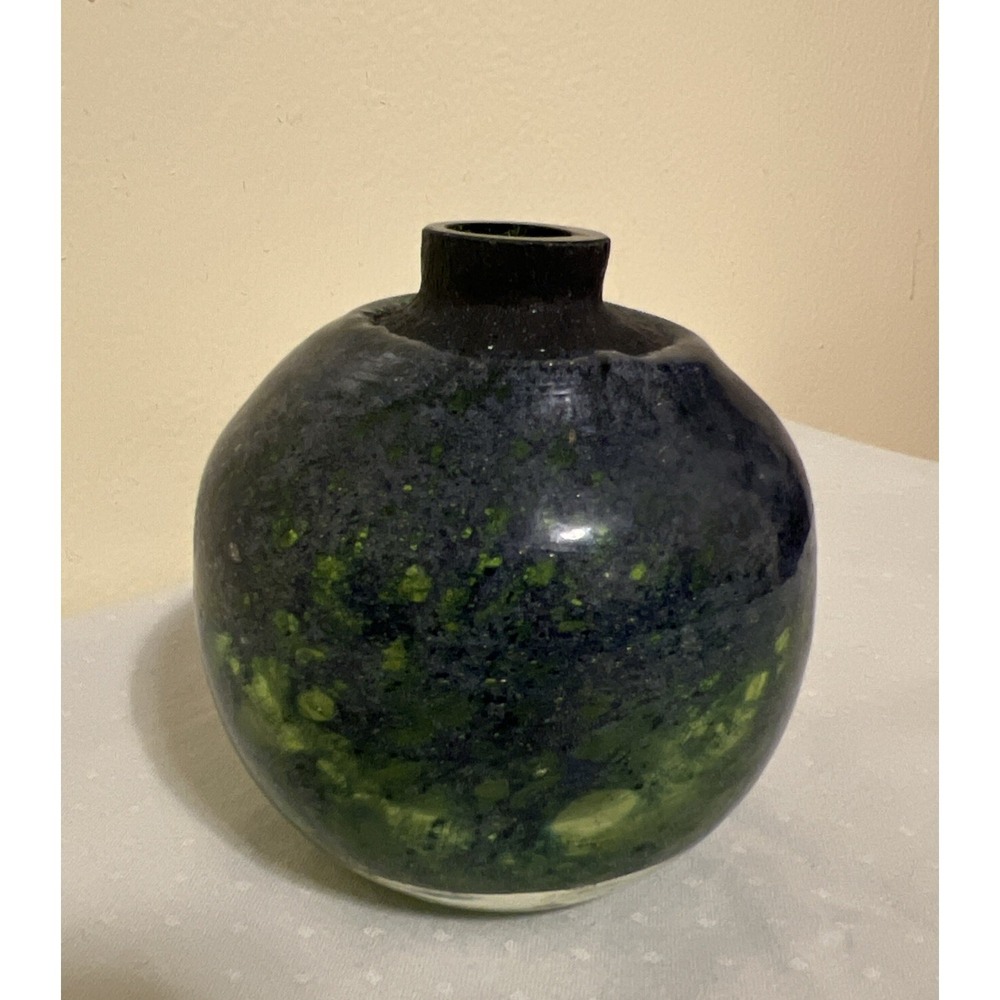 Randsfjord Studio Hand blown Glass Benny Motzfeldt Vase Norway MCM 1967-1970